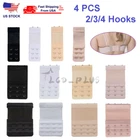 4PCS Adjustable Bra Extender 2/3/4 Hooks with Elastic Underwear Strap Extension