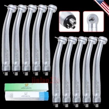 10pcs NSK Style Dental High Speed Handpiece Push Button 4 Hole Clean Head YDA US