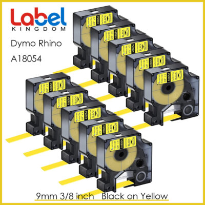 10x Heat Shrink Tube 18054 Label Tape 0.35 in for Cable For DYMO Rhino 4200 6000