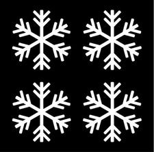 Small Snowflake Symbol Vinyl Decals set of 4 snowflakes Stickers Sheet