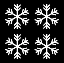 Small Snowflake Symbol Vinyl Decals set of 4 snowflakes Stickers Sheet