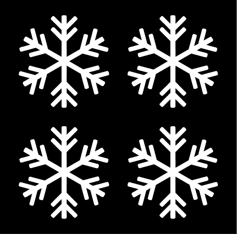 Small Snowflake Symbol Vinyl Decals set of 4 snowflakes Stickers Sheet - Image 1 of 1