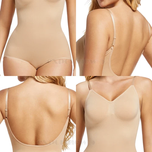 Body para mujer espalda baja control abdomen sin costuras espalda sin espalda modelador calzoncillos top - Imagen 38 de 44