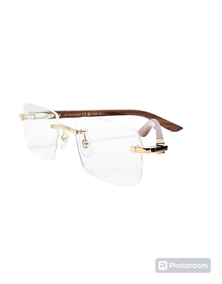 Cartier CT0453O Eyeglasses 002 Gold-Polished Mahogany wood