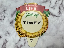 Vintage TIMEX Advertising Small Cardboard Store Display Pocket Watch Shaped
