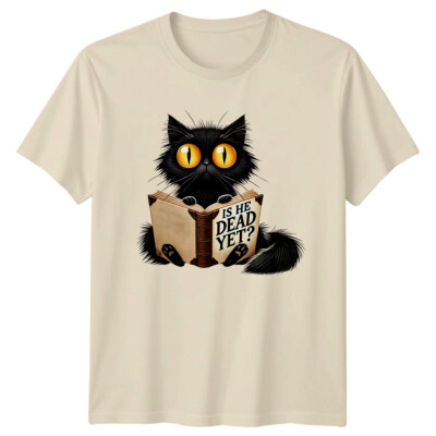 Is He Dead Yet Katze Tiere Herren T-Shirt Damen Tee Grafik Unisex Top