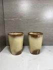 2 Vintage Frankoma Plainsman 5L Brown Tumblers Cups Mugs, Excellent Condition