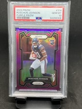 Roschon Johnson 2023 Panini Prizm Football Purple /125 RC Bears #314 PSA 10