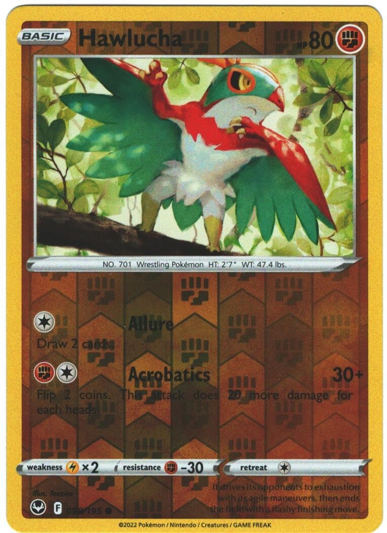 Hawlucha 98/195 Silver Tempest Reverse Holo Common Pokémon TCG