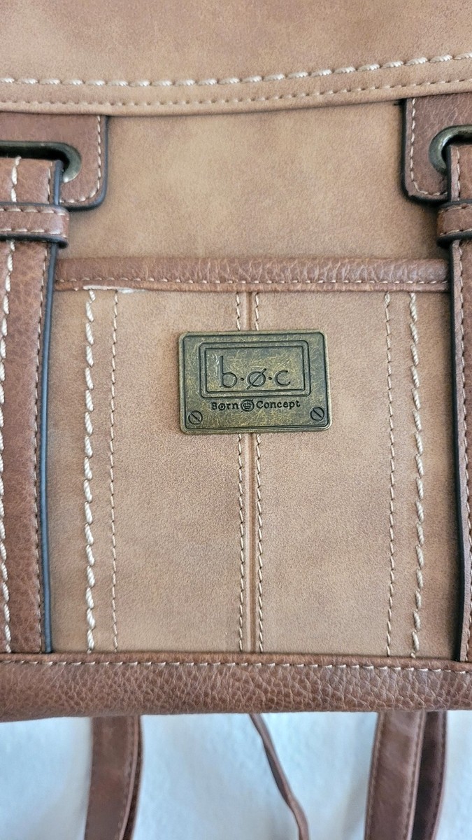 boc Two-Tone Tan and Brown Faux-Leather Mini Backpack NWT BOC Born Concept Tan /Brown Two-Tone Faux Leather  main image 2