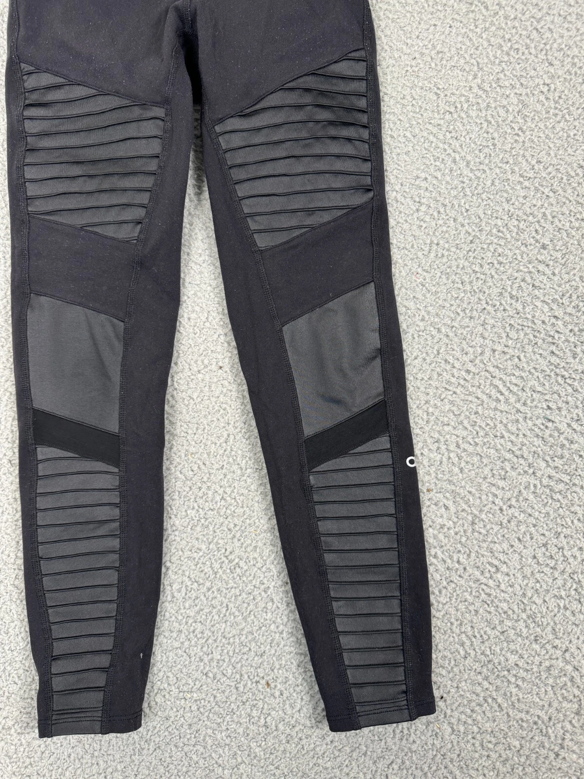 alo-yoga panel moto high rise high waisted stretch leggings
