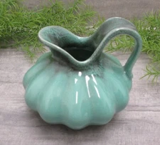Royal Zuid Holland Gouda Ceramic Creamer Small Pitcher Vase Teal Art Pottery 4"