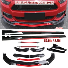 Front Bumper Lip Splitter Spoiler Side Skirt Bod Kit For Ford Mustang 2 Body Kit