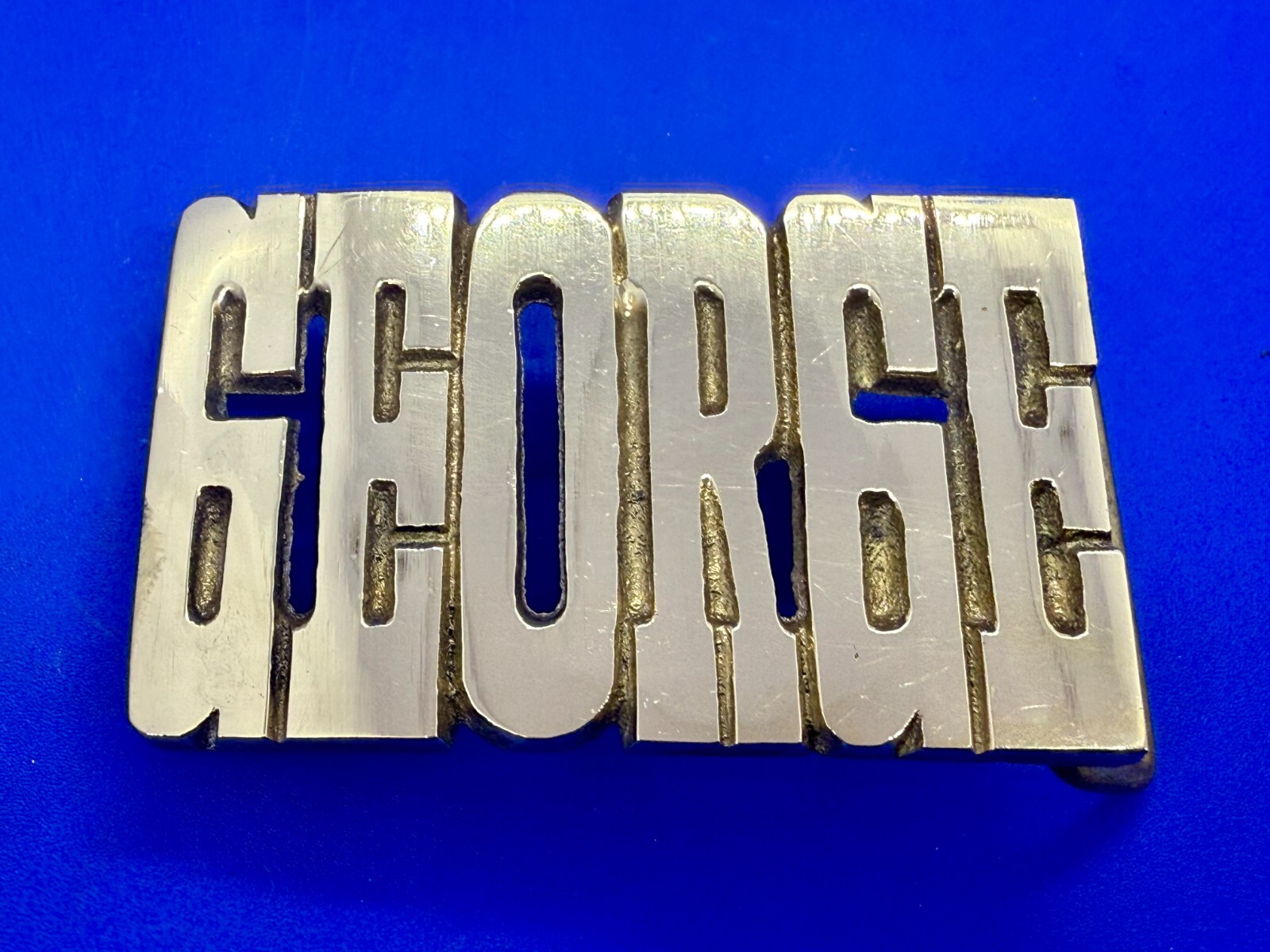 Custom Name GEORGE Block Letter Solid Brass Vinta… - image 3
