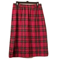 Vtg F. Shay of Boston Skirt Red Plaid Size 14 Wool Blend made in USA