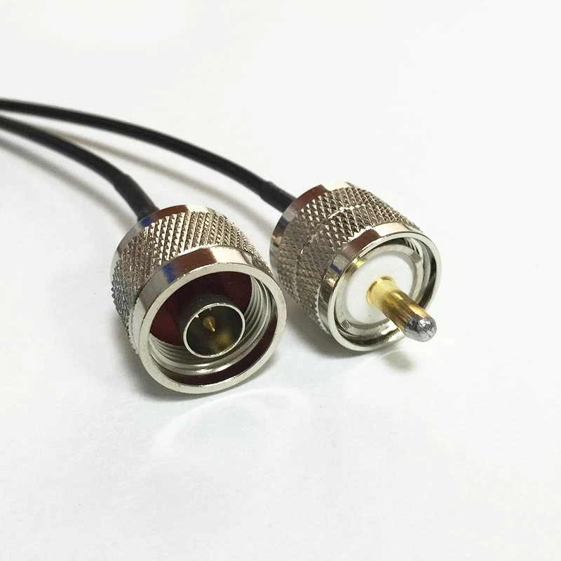 N type male to UHF male PL259 pigtail cable RG174 20cm 8" for ham radio CCTV NEW - Image 3 of 4