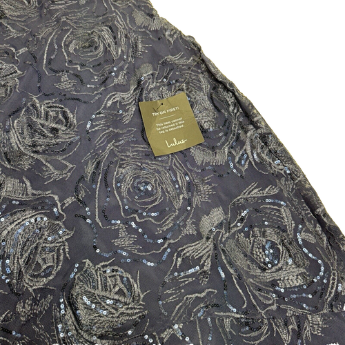 Neu mit Etikett Lulus Kleid L auffällige Eleganz blau Pailletten bestickt Schnürung AUSVERKAUFT - Bild 7 von 15