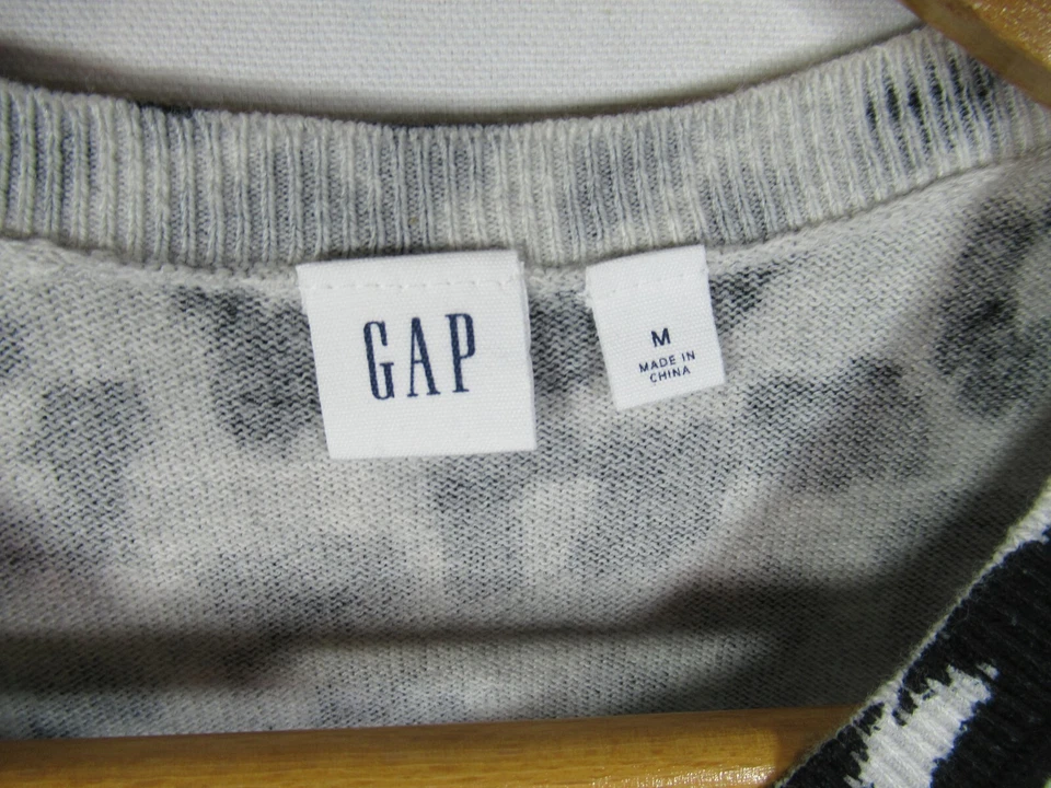 Gap Animal Print Cotton Cardigan Sweater Women Medium Lightweight - Image 3 of 4