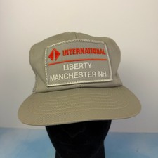 Vintage Swingster USA MADE International Patch Trucker Hat Snapback Cap NH Grey