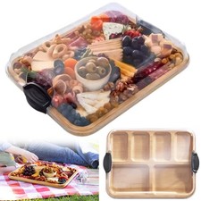 Bamboo Cheese Board Set Charcuterie Serving Platter Wooden Tray Gift Set 36CM