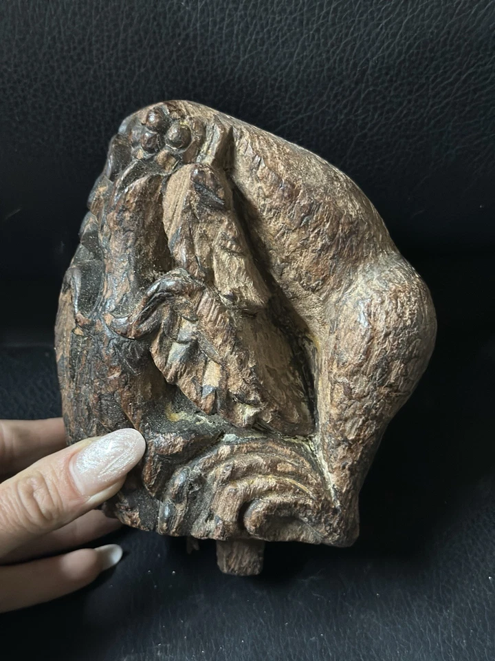 Antiguo fragmento arquitectónico de madera tallado a mano - barroco / rococó  Foto 4 de 4