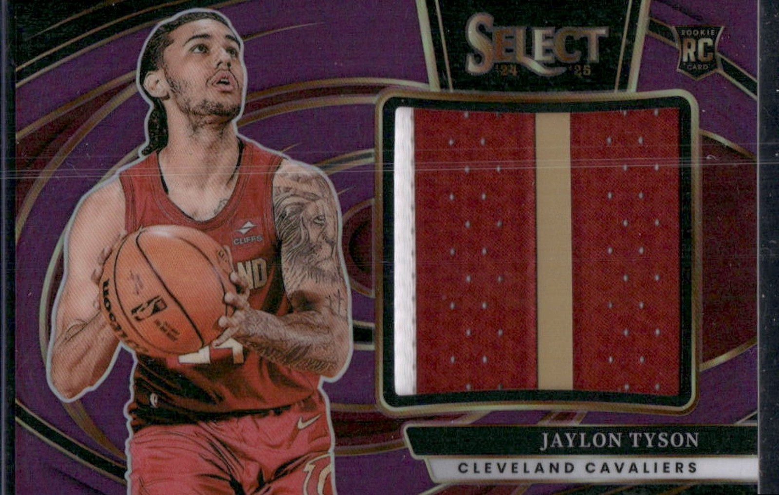 2024 Select Jumbo Rookie Swatches Jaylon Tyson Purple Prizm /99