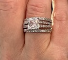 Princess Cut Cubic Zirconia Triple Bridal Set Size 5 — photo 2