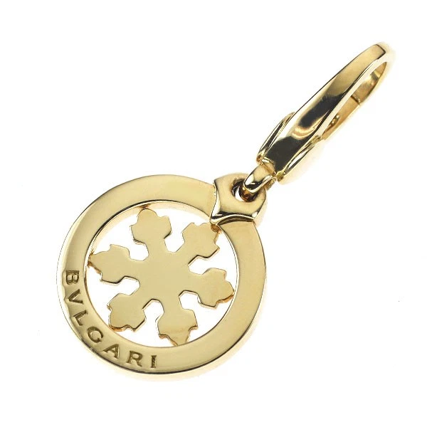 Bulgari K18YG Pendant Top and Charmtondo Snow Flake - Auth free shipping from Ja
