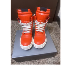Rick Owens Geobasket Red/White High-Top Leath...