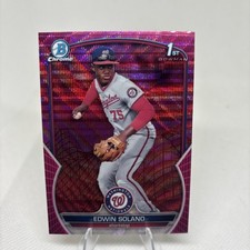 Edwin Solano 2023 Bowman Chrome 1st Fuchsia Pink Vapor Refractor /199 #BCP-169