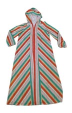Vtg 70s Jcpenny Psychedelic Robe Full Zip Sz L Longsleeve Hooded Great Shape