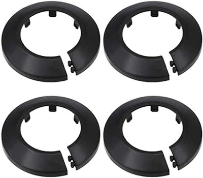 4Pcs PP Plastic Flange Pipe Cover - Black Escutcheon Collar for 3.5'' Radiator Pi