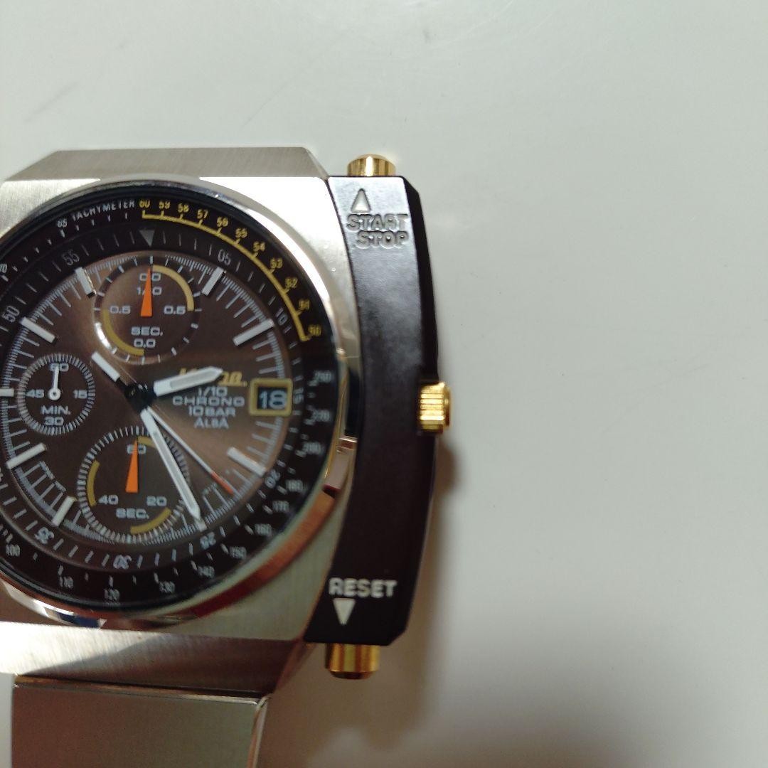 SEIKO Alba Alien Giugiaro Design Brown Stainless Steel Stopwatch