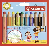Buntstift, Wasserfarbe & Wachsmalkreide - Stabilo Woody 3 In 1 - 10Er Pack ...