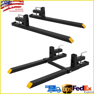 #ad 4000lb 1500lb 60quot; 43quot; Tractor Clamp On Bucket Forks Skid Steer Loader Attachment $121.59