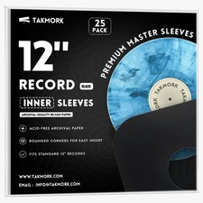 25 PCS Black 12Inch Vinyl Record Inner Paper Sleeves 80g Fits 33 RPM LP