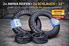 2 awina Reifen 2x Schlauch 12" 12 1/2 x 2 1/4 = 54-203 Kinderwagen Dreirad AV90°