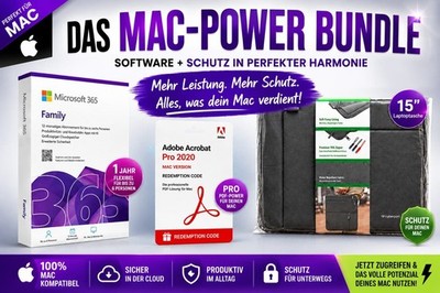 Adobe Acrobat Pro 2020 für MAC OEM & MS Office 365 Family mit 15'' Tasche