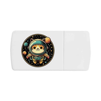 Pillendose ''Süßer Katzenastronaut'' mit Tablettenteiler (PI00041775)