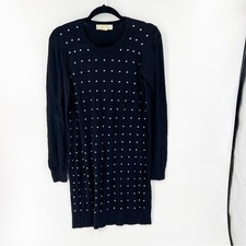 ✅ MICHAEL Michael Kors SILVER Studded Sweater Dress black size LARGE