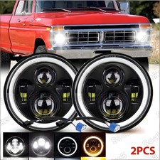 Fits 1953-1977 Ford F-100 F-250 F-350 Pickup Pair 7 Led Projector Headlights Fits 1953-1977 Ford F-100 F-250 F-350 Pickup Pair 7 Led Projector Headlights