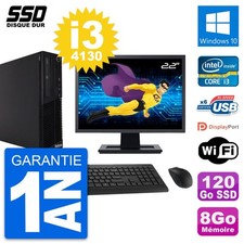 PC Lenovo M73 SFF Ecran 22" Intel i3-4130 RAM 8Go SSD 120Go Windows 10 Wifi