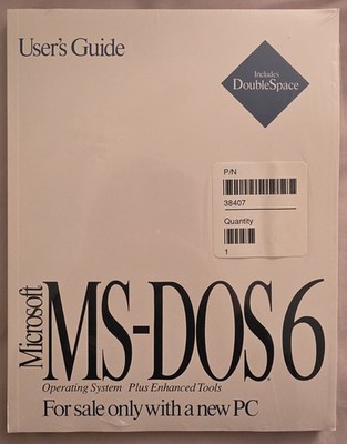 Vintage Microsoft MS-DOS 6 User's Guide Operating System Manual SEALED New COA