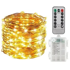 Mini LED String Fairy Lights Copper Wire Battery Power Box With 13 Key Remote