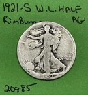 1921 S Walking Liberty Half Dollar 50c AG About Good Rim Bump See Pictures