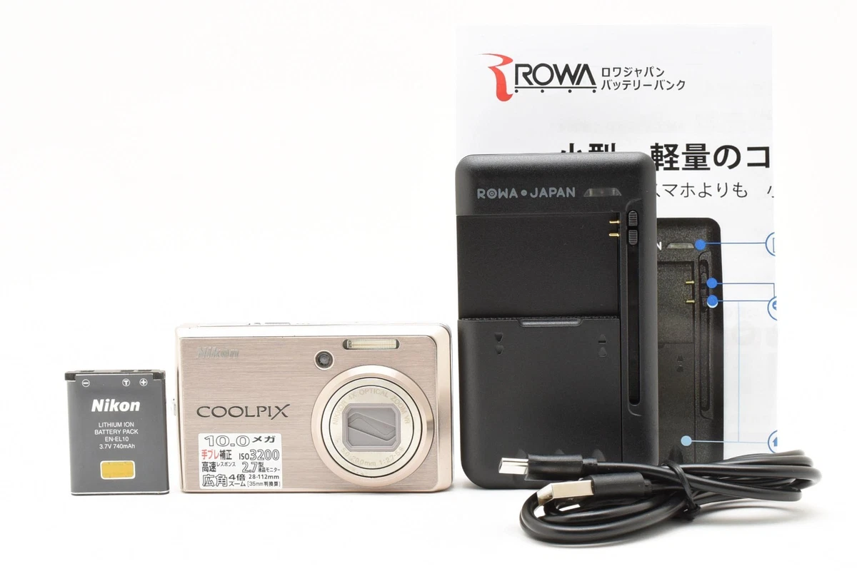 N MINT 】 Nikon Digital Camera COOLPIX S600 Pink Gold 4x 10.0MP