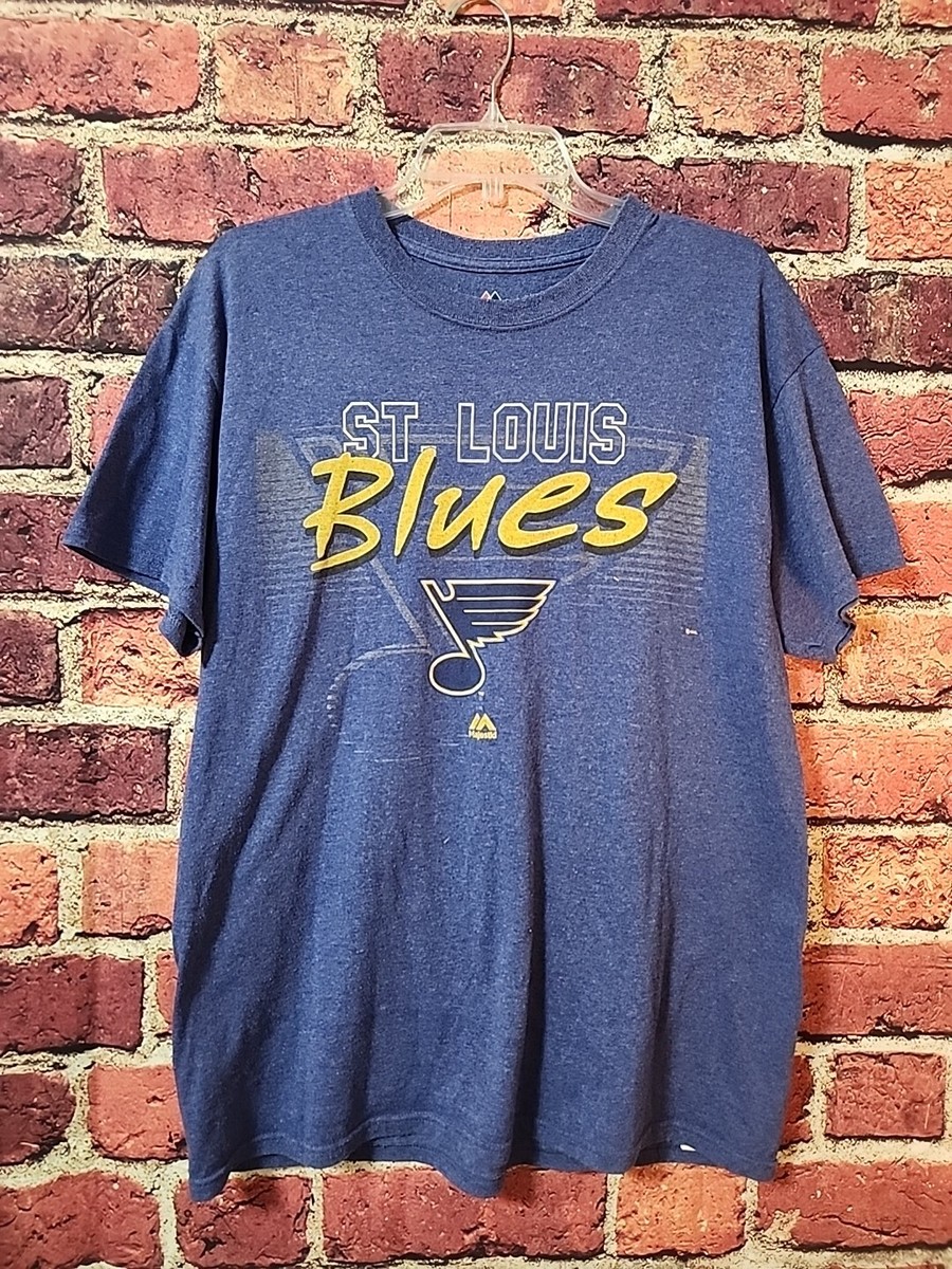 NHL Men's St Louis Blues Shirt Size L Blue Short Sleeve C56 | eBay