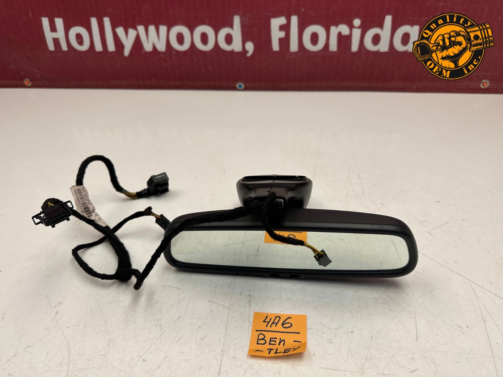 2003-2010 BENTLEY CONTINENTAL GT GTC - INTERIOR REAR VIEW MIRROR (BLACK) OEM 49k