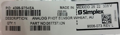 Tyco Simplex 4098-9754EA Fire Alarm Photoelectric Heat Multi Sensor Detector 6A1
