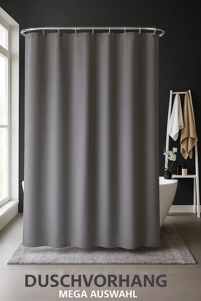 Duschvorhang Textil Badewannenvorhang 120x200cm 180x200cm 240x200cm inkl. Ringe - Bild 3 von 3